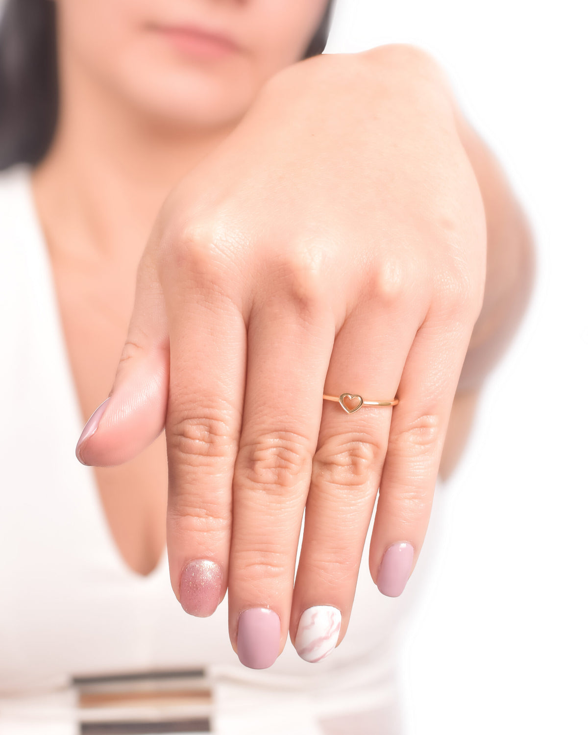 anillo corazon, anillo de mujer, anillo delicado, anillo de oro,  anillo de compromiso, anillo de promesa, anillo dorado, anillo delgado