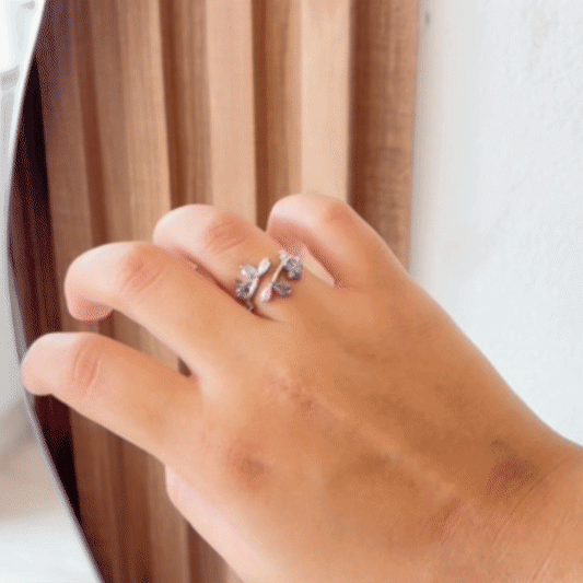 Anillo Lavanda Regulable Plata