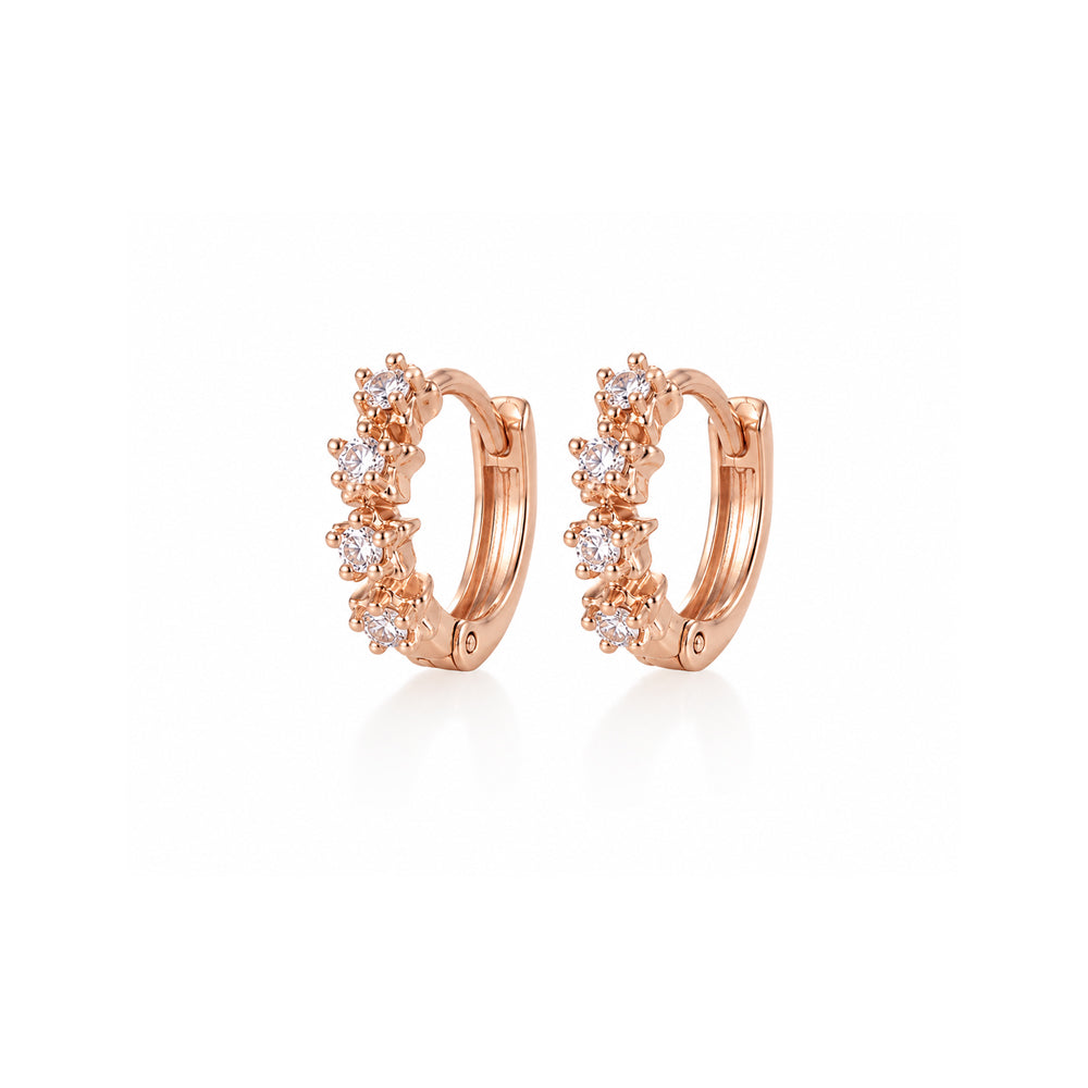 Argollas Star Circonia Rose Acero