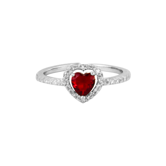 Anillo Corazón Divine Rojo Regulable