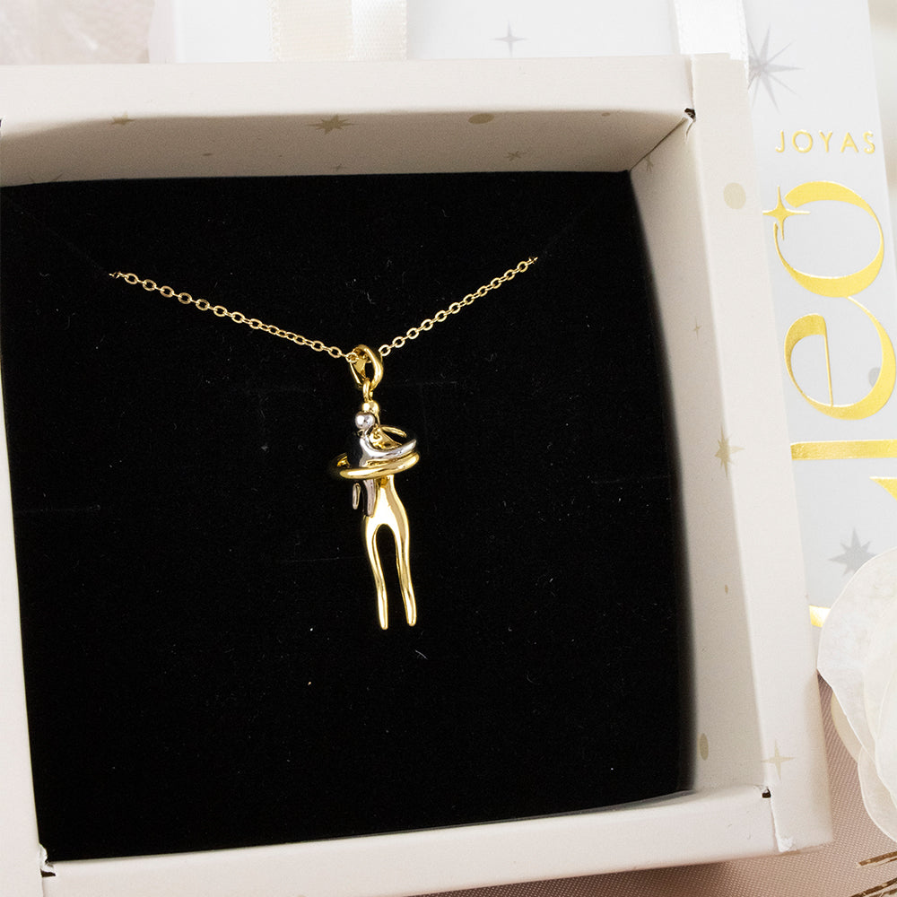 Collar Abrazo de Amor Dorado Acero