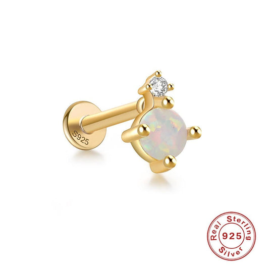 piercing de plata, piercing con opalos, piercing con piedra, piercing con baño de oro, piercing dorado