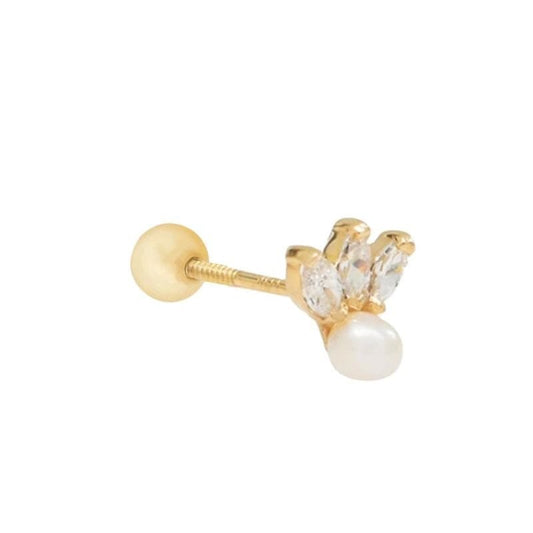 piercing de plata, piercing con perla, piercing con piedra, piercing con baño de oro, piercing dorado