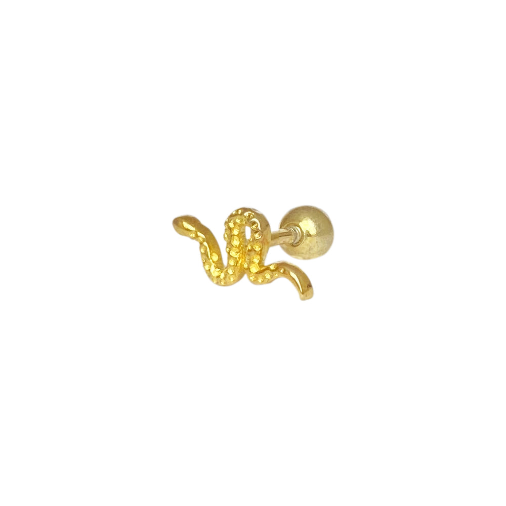 Piercing en forma de serpiente dorada