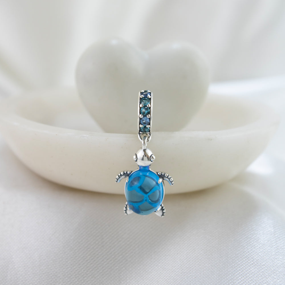 dije plateado, dije estilo pandora, dije de tortuga, dije de verano, dije con piedras azules